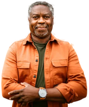 Smiling senior man outdoors