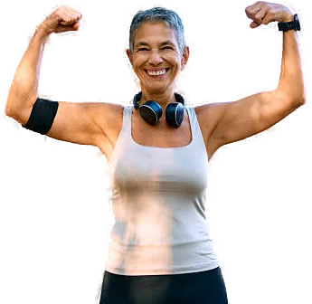 Active senior woman exercising outdoors